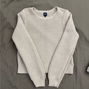 GAP Women's Cream Knit Sweater L